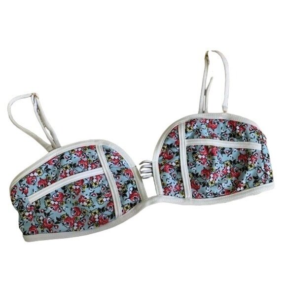 l*space Bloomin’ Gypsy Bombshell Top Size XS Floral Stripe Removable Straps - Picture 2 of 9